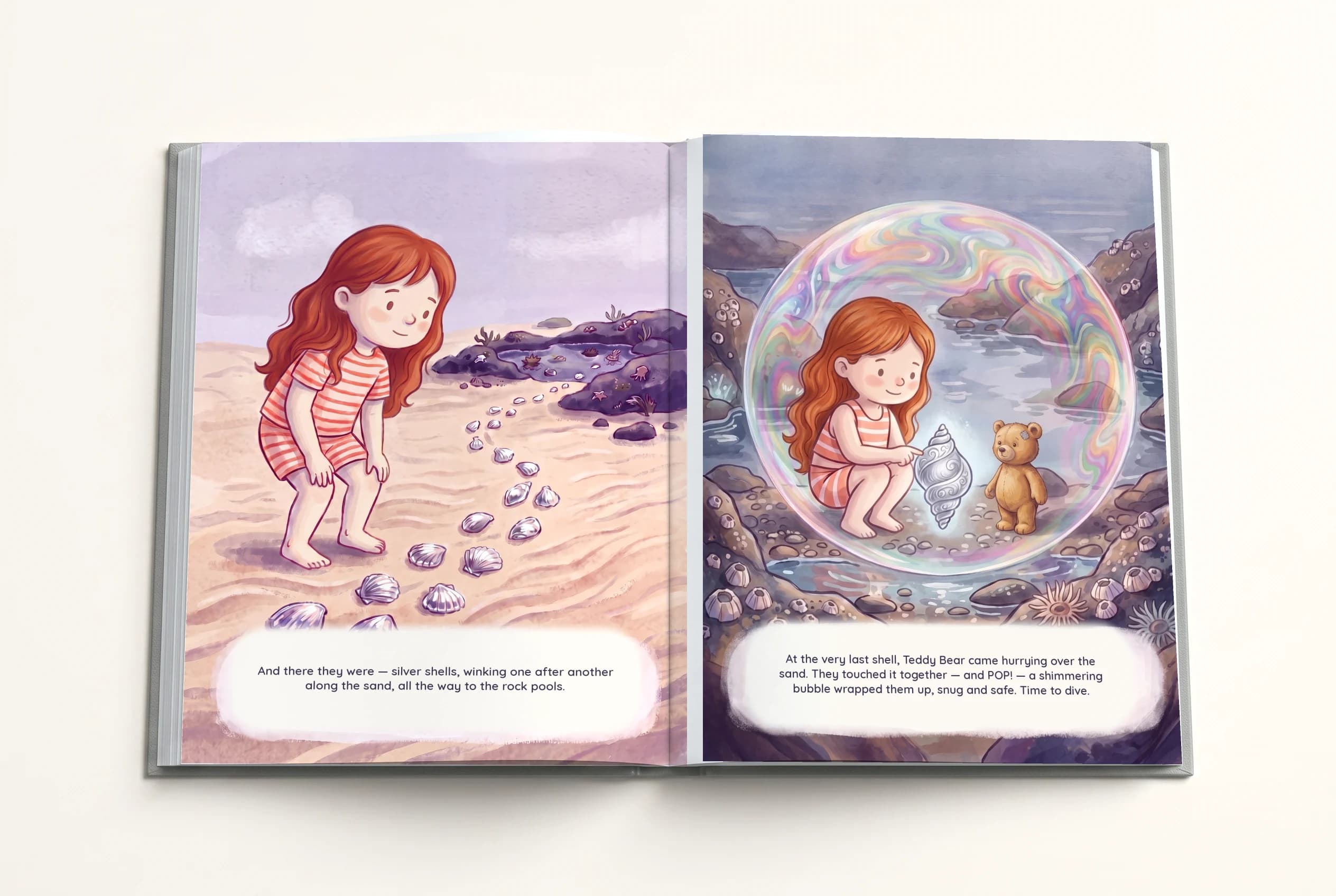An open Made of Tales hardcover showing two illustrated pages